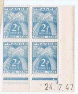 Taxe 2 F. En Bloc De 4 Coin Daté - 1859-1959.. Ungebraucht