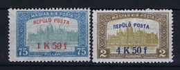 Hungary:  Mi.nr. 210 - 211, MNH/** - Used Stamps