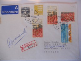 Danemark Lettres Recommandes De Esbjerg  1992 Pour Kiev - Cartas & Documentos