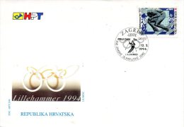 CROATIE. N°222 De 1994 Sur Enveloppe 1er Jour (FDC). J.O. De Lillehammer/Ski. - Hiver 1994: Lillehammer