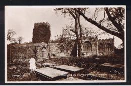 RB 989 - Real Photo Postcard - Parish Church & St. Beuno's Chapel & Graveyard - Clynnog Caernarvonshire - Wales - Caernarvonshire