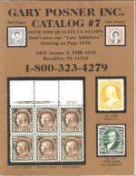 Gary Posner Inc 2005 Public Auction Catalog # 7 Mostly US Postage, Air Mails ,first Issues  ,VF - Catalogues For Auction Houses