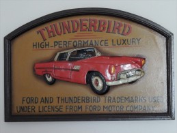 X TABELLA PUB IN LEGNO CON RILIEVO FORD THUNDERBIRD DIM. 60 X 40 - Uithangborden