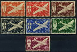 France, Madagascar : Poste Aérienne N° 55 à 61 Xx Année 1943 - Poste Aérienne