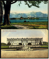 2 X Herreninsel Im Chiemsee  -  Aus Der Ferne + Mit Dem Schloss Herrenchiemsee  -  Ansichtskarte Ca.1910  (3361) - Traunstein