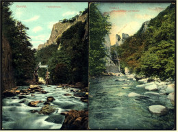 2 X Bodetal Im Harz  -  Teufelsbrücke / Kronentempel Mit Bodetor  -  Ansichtskarten  Ca.1910    (3327) - Thale