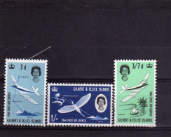 GILBERT & ED ELLICE 1964 FIRST AIR SERVICE PRIMO SERVIZIO AEREO COMPLETE SET MNH - Gilbert- En Ellice-eilanden (...-1979)