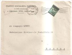 77734)   LETTERA  CON 2£ SU 25C. MONUMENTI DISTRUTTI DA ROMA A RAGUSA IL 13/8/1945 PSI - Otros & Sin Clasificación