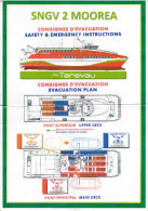 Polynésie / Tahiti / Bateau De Transport De Passagers "SNGV 2 Moorea Terevau" / Consignes De Sécurité / Safety Card - Other & Unclassified