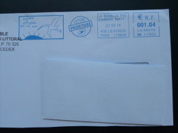 Protection Des Oiseaux Du Littoral La Rochelle EMA Sur Lettre Postmark On Cover - Mechanical Postmarks (Advertisement)