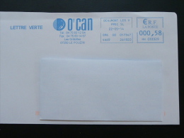 Plongée Diving Beaumont Les Valence Drome (lettre Verte) EMA Sur Lettre Postmark On Cover - Plongée