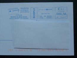 Carte Magnétique Electronic Card Saint Lo Manche EMA Sur Lettre Postmark On Cover - Informatik