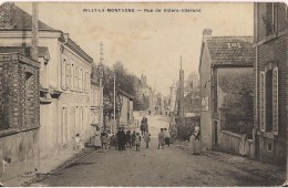 RILLY LA MONTAGNE RUE DE VILLERS ALLERAND CPA ANIMEE - Rilly-la-Montagne