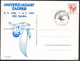 Yugoslavia 1986, Illustrated Card "Zagreb Universiade 1987"  W./ Special Postmark "Zagreb", Ref.bbzg - Covers & Documents