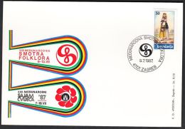 Yugoslavia 1987, Illustrated Card "International Folklore Festival"  W./ Special Postmark "Zagreb", Ref.bbzg - Covers & Documents