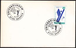 Yugoslavia 1987, Card W./ Special Postmark "Universiade In Zagreb 1987 - Assembly Of FISU", Ref.bbzg - Covers & Documents