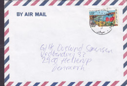 Israel Airmail Par Avion Kibbutz Hamaapi 1993 Cover Lettera To HELLERUP Denmark Hof Dor Reserve Stamp - Brieven En Documenten