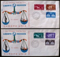 LUXEMBOURG Yvert: 443/48 FDC. 2 Enveloppes Premier Jour. First Day Cover. Europe Unie. - FDC