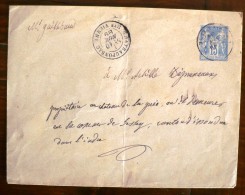 FRANCE Entier Postal 15 C Type Sage, (147x112cm) Cachet Depart Chateauponsac 10/11/1889. Arrivée Issoudun 11/11/1889 - Standard- Und TSC-Briefe (vor 1995)