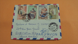 Laos Cover 1958 To France With Full Set On Front Cover / 02 Images - Laos
