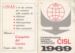 T62 - Tessera CISL  1969  Palermo - Otros & Sin Clasificación