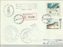 POLONIA CC CAMAPAÑA ANTARTICA 1988 DIVERSAS MARCAS DE BASE ARCTOWSKIEGO Y BUQUE MS MAXIMI SOMOV SUR - Expéditions Antarctiques