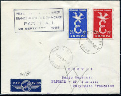 FRANCE - N° 1173 & 1174 / 1ére LIAISON DIRECTE FRANCE POLYNESIE LE 28/9/11958 - TB - Erst- U. Sonderflugbriefe