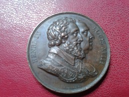 MEDAILLE DE : HENRI IV ET LOUIS XVIII - Adel