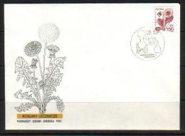 POLAND FDC 1989 MEDICINAL PLANTS FOR HEALING SERIES 2 Flowers Herbs Chemist Pharmacist Science Medicine Drugs Healthcare - Farmacia