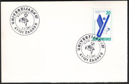 Yugoslavia 1987, Card W./ Special Postmark "Universiade In Zagreb 1987 - Football", Ref.bbzg - Lettres & Documents