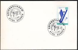 Yugoslavia 1987, Card W./ Special Postmark "Universiade In Zagreb 1987 - Phila 1987", Ref.bbzg - Lettres & Documents