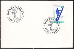 Yugoslavia 1987, Card W./ Special Postmark "Universiade In Zagreb 1987 - Basketball", Ref.bbzg - Briefe U. Dokumente