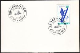 Yugoslavia 1987, Card W./ Special Postmark "Universiade In Zagreb 1987 - Swiming", Ref.bbzg - Covers & Documents