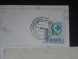 LETTRE ESPAGNE ESPANA AVEC YT 2834 - SERVICE PUBLIC - CPM TENERIFE PLAYA DE LAS AMERICAS - - Covers & Documents