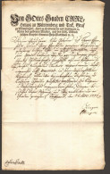 Württemberg Brief D.Herzog Von Würtemberg U.Teck Graf Zu Mömpelgart Von 1771 Nach Neuenstadt Mit Siegel 2 Bilder - [Voorlopers