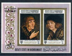 Qu´aiti State Hadhramaut 1967 Paintings, Cranach, Perf. Sheet, MNH S.199 - Otros & Sin Clasificación