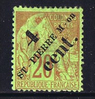 SPM  Alphée Dubois 20  Cent .  Surchargé  4 Cent   Yv  41 * MH - Neufs