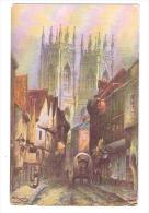 Petergate YORK ARTIST DRAWN ART DRAWN BY TOM DUDLEY POSTCARD FROM A WATER COLOUR - York