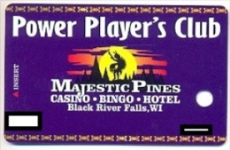Majestic Pines Casino,  Black River Falls, WI, U.S.A. Older Used Slot Card, Majesticpines-1 - Casino Cards