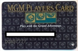 MGM Grand Casino, Las Vegas, NV, U.S.A.older Used Player´s Or Slot Card, Mgm-8 - Casino Cards