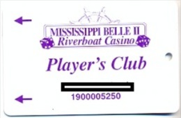 Riverboat Casino Mississippi Belle II, Clinton, IA, U.S.A. Older Used Player´s Or Slot Card, MississippibelleII-1 - Casino Cards