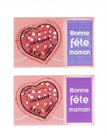 Cacharel YT 3747Ab + C : Personnalisés Bonne Fête Maman GOMME BRILLANTE + MATE. Cotes YT : 30 €, Maury 31B + 31Ba : 36 € - Unused Stamps