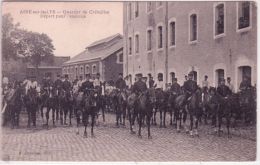 AIRE-sur-la-LYS - Quartier De Crémilles,départ Pour L'exercice -Militaires ,Chevaux -ed. A Lequiem - Aire Sur La Lys