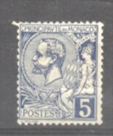 Monaco 1891 Albert I, 5C Blau, Mi.13, MH AM.083 - Neufs