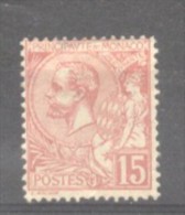 Monaco 1891 Albert I, 15C Carmine, Mi.15, MH AM.084 - Unused Stamps