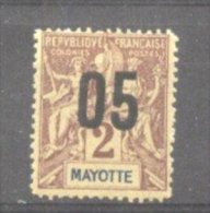 France Mayotte 1912 Definitives, Allegory, Overprint, 05 On 2C, Mi.122, MLH AM.100 - Neufs