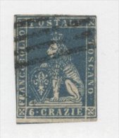 Italy Tuscany 1857 Lion 6 Crazie, Sass.15, Mi.15, Wz 2, Used AM.146 - Toscane