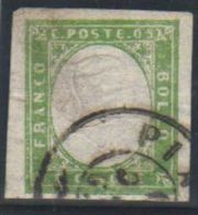 Italy Sardinia 1855 Definitives, King Viktor Emanuel II, 5c Olive Green, Used AM.155 - Sardinia