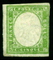 Italy Sardinia 1855 Definitives, King Viktor Emanuel II, 5c Emerald, MH AM.157 - Sardinia