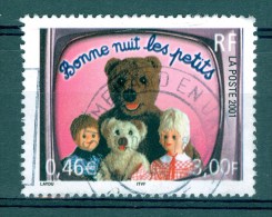 VARIÉTÉS FRANCE 2001  N° 3372   BONNE NUIT LES PETITS OBLITÉRÉ LETTRE DÉDOUBLÉE GRIS 0.60 € - Used Stamps